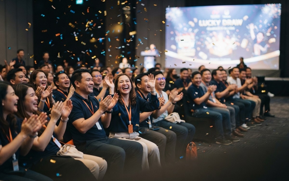 ผู้ร่วมงานอีเวนต์ลุ้นผลสุ่มรางวัลหน้าจอใหญ่